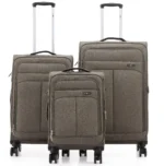 סט מזוודות בד  3 יח'  28|24|20  Swiss Royal Brooklyn  נפח מוגדל צבע חאקי