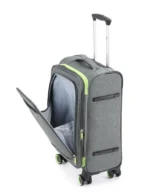 ⁦סט מזוודות בד  3 יח'  28| 24|20  Swiss Royal Brooklyn  נפח מוגדל צבע אפור שילוב ירוק⁩ – תמונה ⁦5⁩