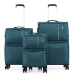 סט 3 מזוודות בד במשקל נוצה 28/24/20 אינץ Swiss Royal דגם C-lite בצבע טורקיז