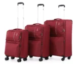 ⁦סט 3 מזוודות בד במשקל נוצה 28/24/20 אינץ Swiss Royal דגם C-lite בצבע בורדו⁩ – תמונה ⁦2⁩