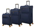 ⁦סט מזוודות בד הקלות בעולם  3 יח' 30/25/20 מבית IT Luggage דגם COMPARTMENT בצבע כחול כהה⁩ – תמונה ⁦2⁩