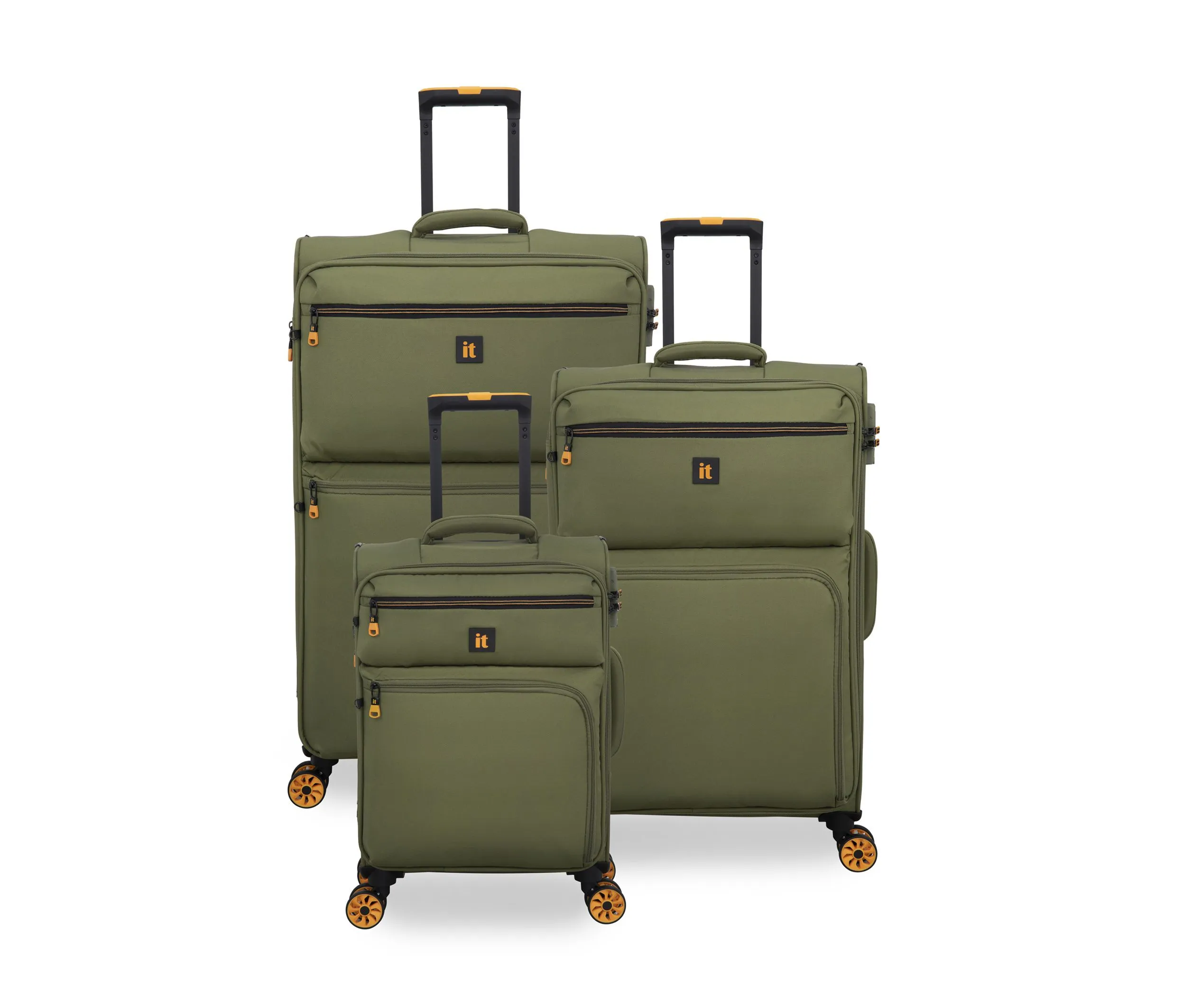 COMP3SPHAG_02052025193701.webp סט מזוודות בד הקלות בעולם 3 יח' 30/25/20 מבית IT Luggage דגם COMPARTMENT בצבע ירוק – תמונה 1
