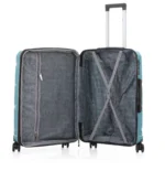 ⁦מזוודה קשיחה גדולה בלתי שבירה 30 אינטש Swiss Royal California  בצבע פיקוק⁩ – תמונה ⁦4⁩