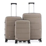 סט מזוודות קשיחות בלתי שבירות 3 יח'  30/25/20 Swiss Royal California  בצבע שמפנייה