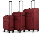 ⁦סט מזוודות בד 3 יח' 28| 24|20 Swiss Voyager Castlegate נפח מוגדל צבע בורדו⁩ – תמונה ⁦2⁩