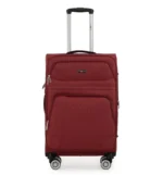 ⁦סט מזוודות בד 3 יח' 28| 24|20 Swiss Voyager Castlegate נפח מוגדל צבע בורדו⁩ – תמונה ⁦3⁩