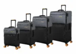 סט 4 מזוודות בד במשקל נוצה דגם Duo-Tone מבית IT Luggage צבע שחור 32/28/24/20