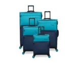⁦סט 4 מזוודות בד במשקל נוצה דגם Duo-Tone מבית IT Luggage צבע כחול 32/28/24/20⁩ – תמונה ⁦4⁩