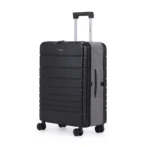 מזוודת טרולי 20" מתקפלת עליה למטוס דגם XFOLD מבית Swiss Voyager בצבע שחור