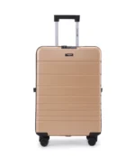 ⁦מזוודת טרולי 20" מתקפלת עליה למטוס דגם XFOLD מבית Swiss Voyager בצבע שמפנייה⁩ – תמונה ⁦2⁩