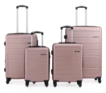 סט מזוודות קשיחות 4 יח' /28/24/19/17 אינץ' Swiss Voyager Lisbon בצבע רוז גולד