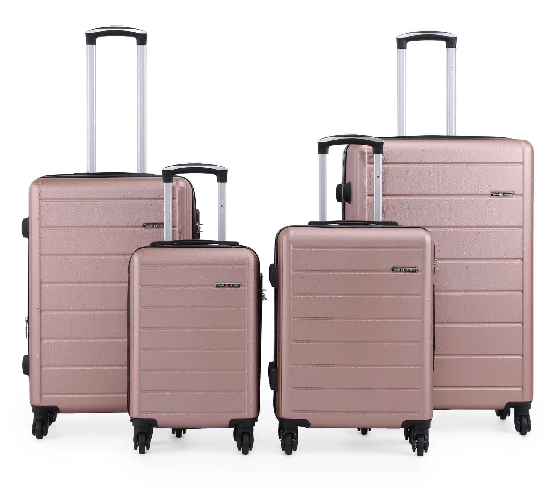 Lisbon4Rose_140620252134525858.webp סט מזוודות קשיחות 4 יח' /28/24/19/17 אינץ' Swiss Voyager Lisbon בצבע רוז גולד – תמונה 1