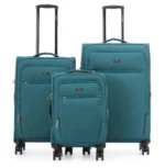 סט 3 מזוודות בד קלות  28| 24|20 אינץ' Swiss Voyager Alpine צבע טורקיז