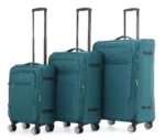⁦סט 3 מזוודות בד קלות  28| 24|20 אינץ' Swiss Voyager Alpine צבע טורקיז⁩ – תמונה ⁦2⁩