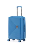 ⁦סט מזוודות קשיחות בלתי שבירות במגוון צבעים 20/26/30 אינץ Swiss Boston - תיק איפור במתנה בצבע כחול⁩ – תמונה ⁦3⁩