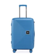 ⁦סט מזוודות קשיחות בלתי שבירות במגוון צבעים 20/26/30 אינץ Swiss Boston - תיק איפור במתנה בצבע כחול⁩ – תמונה ⁦4⁩