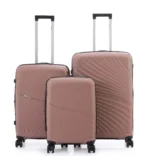 סט מזוודות קשיחות בלתי שבירות 3 יח' Swiss Voyager New York 28/24/20 בצבע רוז גולד