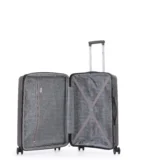 ⁦סט מזוודות קשיחות בלתי שבירות 20/24/28 אינץ' Swiss Royal Porto - תיק איפור במתנה צבע  שחור⁩ – תמונה ⁦5⁩