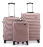 סט מזוודות קשיחות 3 יח /28/24/20 Swiss Voyager Torrino בצבע רוז גולד