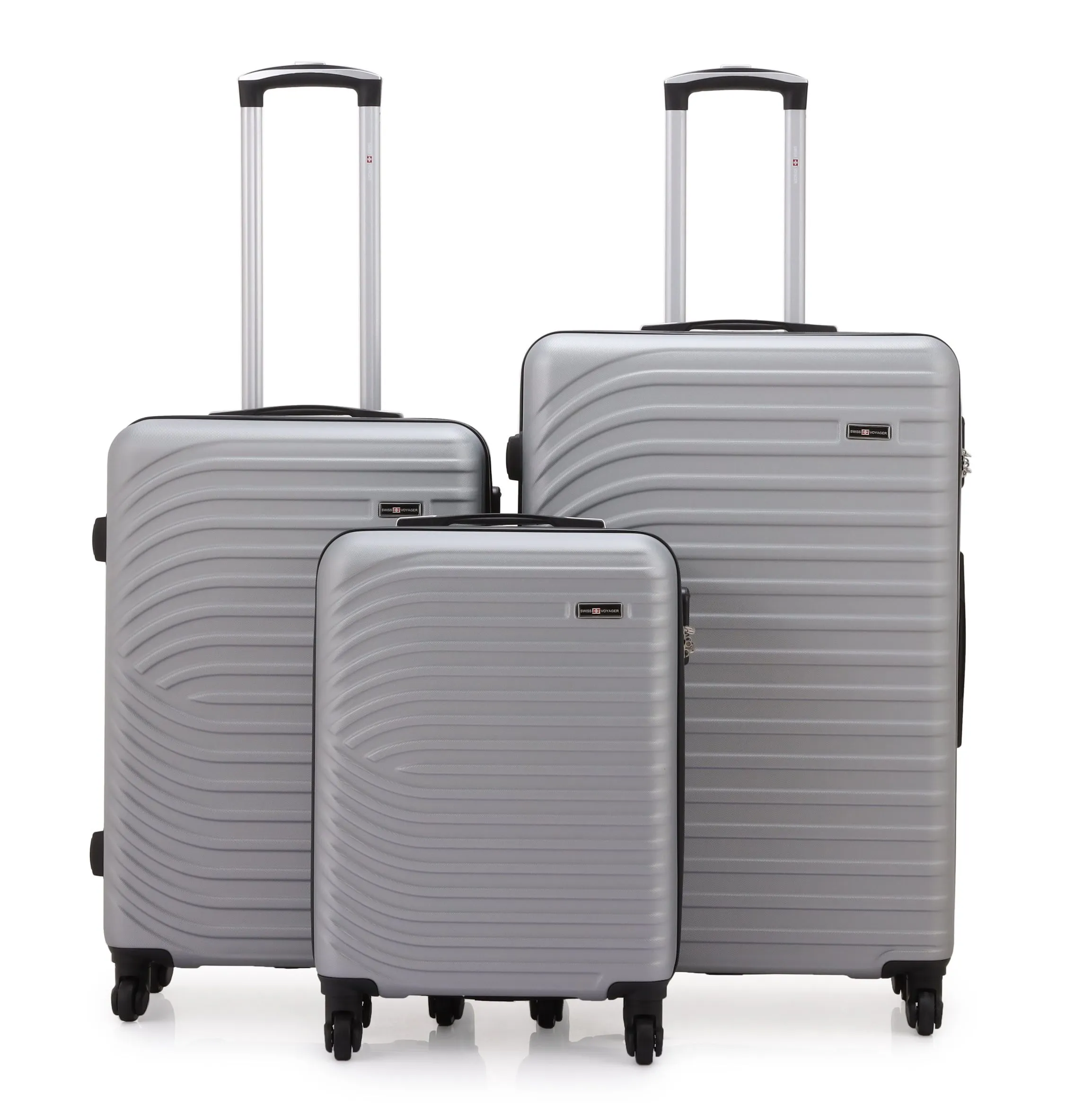 Torrino3Silver_300820251344346249.webp סט מזוודות קשיחות 3 יח /28/24/20 Swiss Voyager Torrino בצבע כסף – תמונה 1