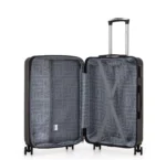 סט מזוודות קשיחות 20/24/28 אינץ' Swiss Vegas כולל תיק איפור במתנה בצבע שחור – תמונה 6