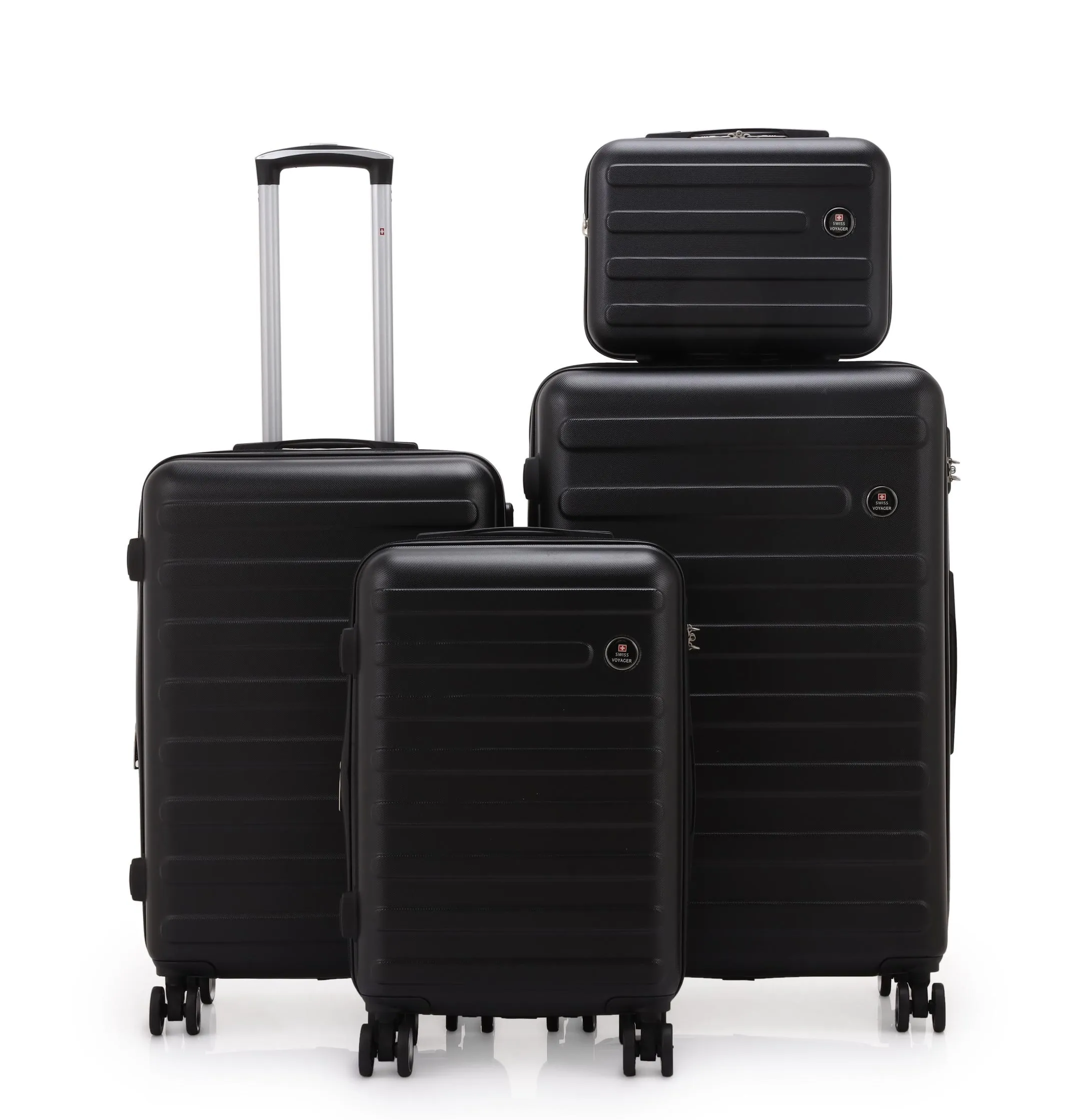 Vegas4Black_29122023214509.webp סט מזוודות קשיחות 20/24/28 אינץ' Swiss Vegas כולל תיק איפור במתנה בצבע שחור – תמונה 1