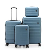 סט מזוודות קשיחות 20/24/28 אינץ' Swiss Vegas כולל תיק איפור במתנה בצבע  גינס