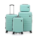 סט מזוודות קשיחות 20/24/28 אינץ' Swiss Vegas כולל תיק איפור במתנה בצבע  מנטה