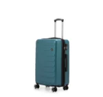 ⁦סט מזוודות קשיחות 20/24/28 אינץ' Swiss Vegas כולל תיק איפור במתנה בצבע  פיקוק (כחול - ירוק)⁩ – תמונה ⁦3⁩