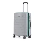 ⁦סט מזוודות קשיחות בלתי שבירות במגוון צבעים 20/26/30 אינץ' Swiss Wander - תיק איפור במתנה אפור בטון שילוב מנטה⁩ – תמונה ⁦2⁩