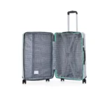 ⁦סט מזוודות קשיחות בלתי שבירות במגוון צבעים 20/26/30 אינץ' Swiss Wander - תיק איפור במתנה אפור בטון שילוב מנטה⁩ – תמונה ⁦6⁩