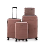 סט מזוודות קשיחות בלתי שבירות במגוון צבעים 20/26/30 אינץ  Swiss Wander - תיק איפור במתנה רוז גולד
