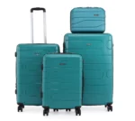 סט מזוודות קשיחות בלתי שבירות במגוון צבעים 20/26/30 אינץ  Swiss Wander - תיק איפור במתנה צבע ירוק בקבוק