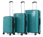 ⁦סט מזוודות קשיחות בלתי שבירות במגוון צבעים 20/26/30 אינץ  Swiss Wander - תיק איפור במתנה צבע ירוק בקבוק⁩ – תמונה ⁦2⁩
