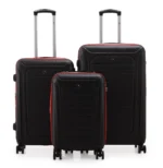 סט מזוודות קשיחות 3 יח /29/25/20 Swiss Voyager Winton  בצבע שחור שילוב אדום