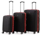 ⁦סט מזוודות קשיחות 3 יח /29/25/20 Swiss Voyager Winton  בצבע שחור שילוב אדום⁩ – תמונה ⁦2⁩