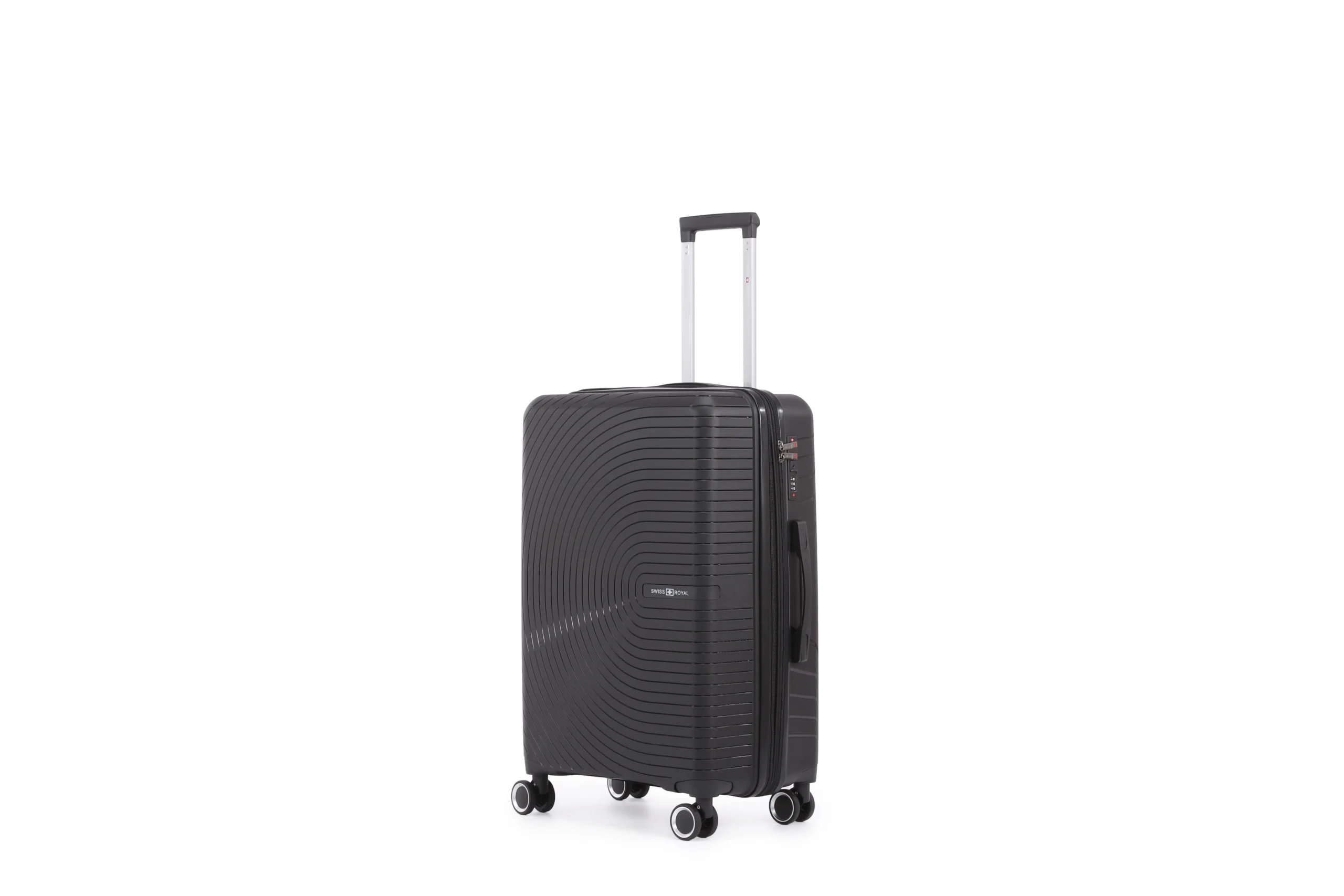 RAJ_5240 טרולי עליה למטוס 21 אינץ' מתרחבת Swiss Royal MIAMI בצבע שחור – תמונה 1