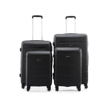סט מזוודות קשיחות 4 יח` |28|24|20|18 אינץ` Swiss Voyager Atlanta שחור
