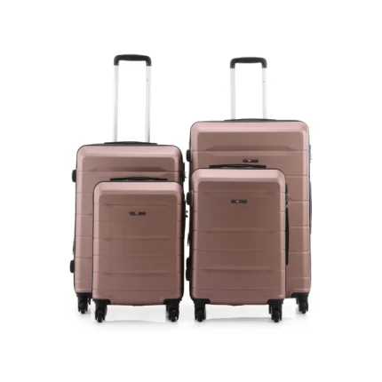 סט מזוודות קשיחות 4 יח` |28|24|20|18 אינץ` Swiss Voyager Atlanta רוז גולד