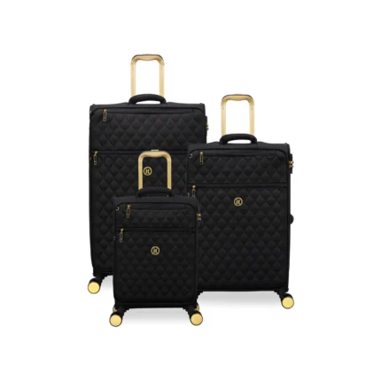 סט מזוודות בד קלות 3 יח' 30/25/20 מבית IT Luggage דגם GLIMMERING בצבע שחור