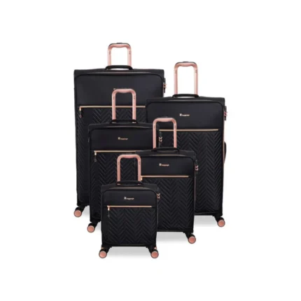 סט 5 מזוודות בד יוקרתיות דגם Bewitching מבית IT Luggage – גדלים 32/28/24/20/16 אינץ’ – בצבע שחור
