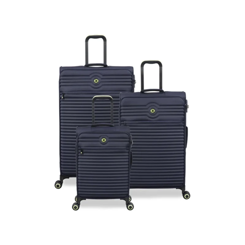 סט מזוודות בד קלות 3 יח' 30/25/20 מבית IT Luggage דגם CIRCULATOR בצבע כחול ימי