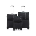 סט 3 מזוודות בד במשקל נוצה 28/24/20 אינץ Swiss Royal דגם C-lite בצבע שחור