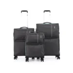 סט 3 מזוודות בד במשקל נוצה 28/24/20 אינץ Swiss Royal דגם C-lite בצבע אפור