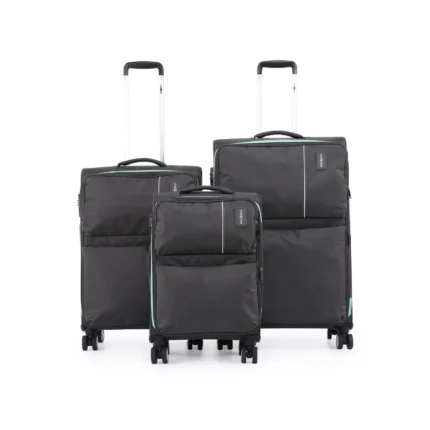 סט 3 מזוודות בד במשקל נוצה 28/24/20 אינץ Swiss Royal דגם C-lite בצבע אפור