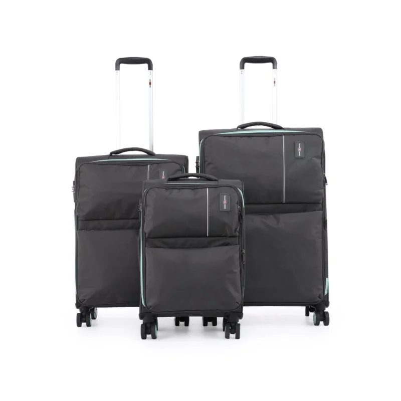 סט 3 מזוודות בד במשקל נוצה 28/24/20 אינץ Swiss Royal דגם C-lite בצבע אפור
