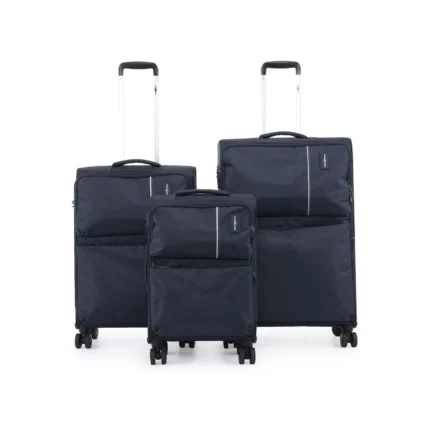 סט 3 מזוודות בד במשקל נוצה 28/24/20 אינץ Swiss Royal דגם C-lite בצבע נייבי