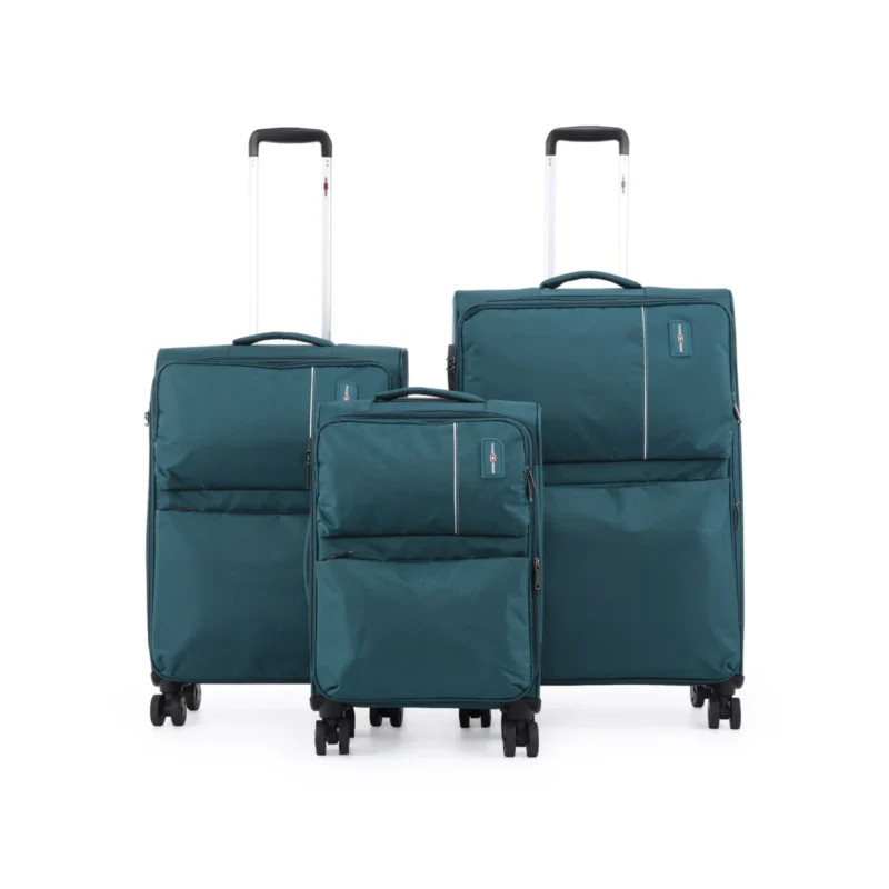 סט 3 מזוודות בד במשקל נוצה 28/24/20 אינץ Swiss Royal דגם C-lite בצבע פיקוק