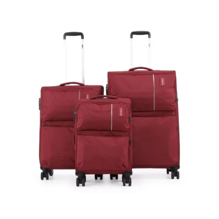 סט 3 מזוודות בד במשקל נוצה 28/24/20 אינץ Swiss Royal דגם C-lite בצבע בורדו