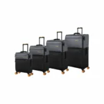סט 4 מזוודות בד במשקל נוצה דגם Duo-Tone מבית IT Luggage צבע שחור 32/28/24/20